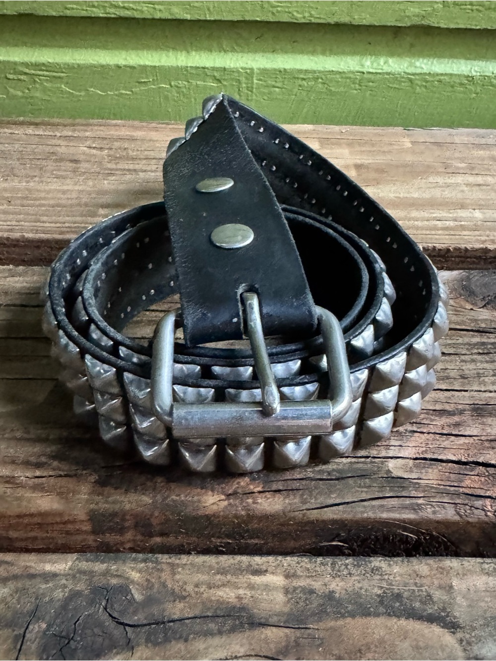 Black Studded Leather Belt - Classic Men's Accessory